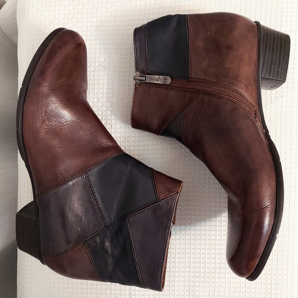 Regade Le Ciel Patchwork Leather Booties Low Heel… - image 6